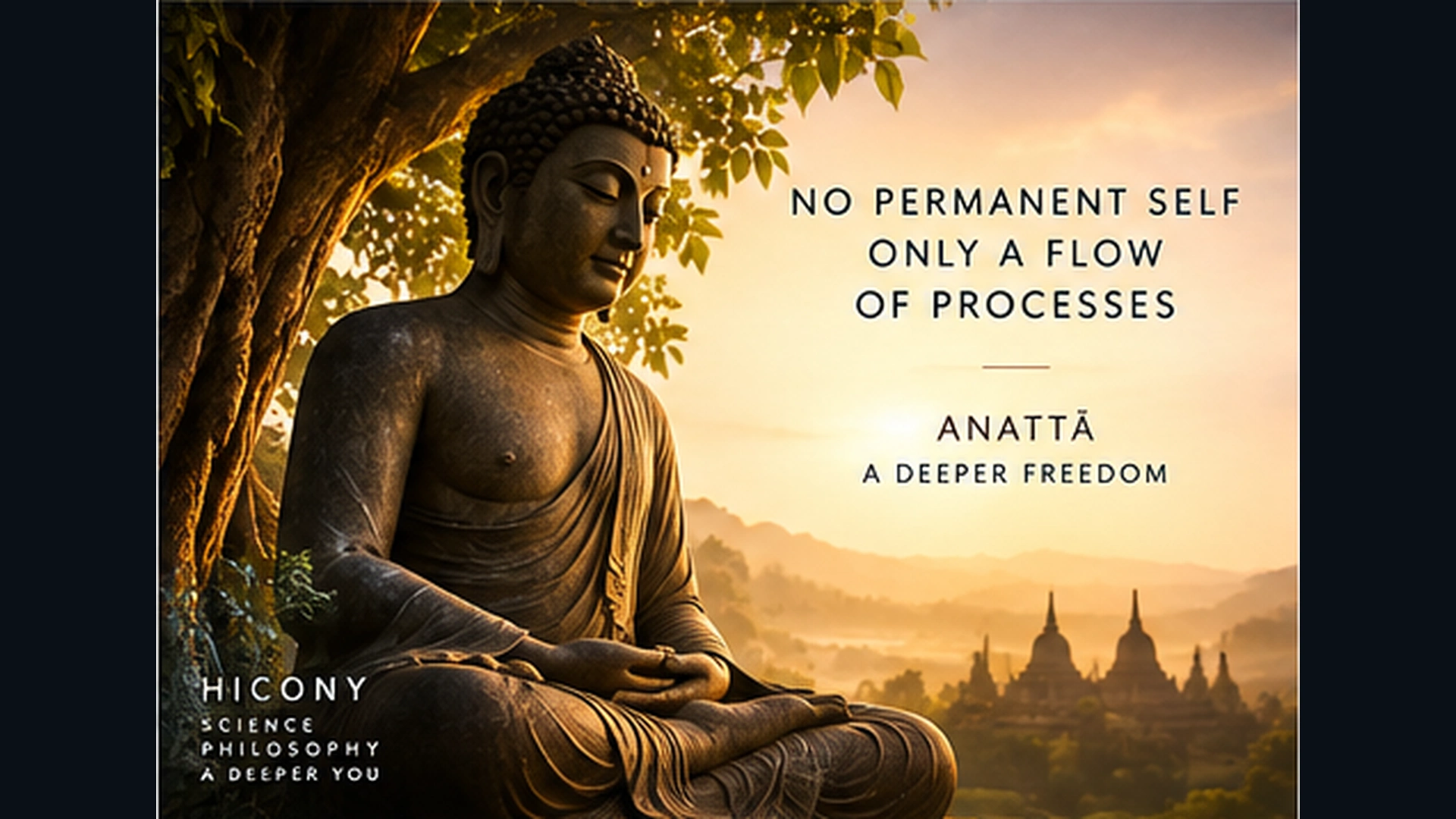 Buddha meditation image representing anatta impermanence and the absence of a permanent self