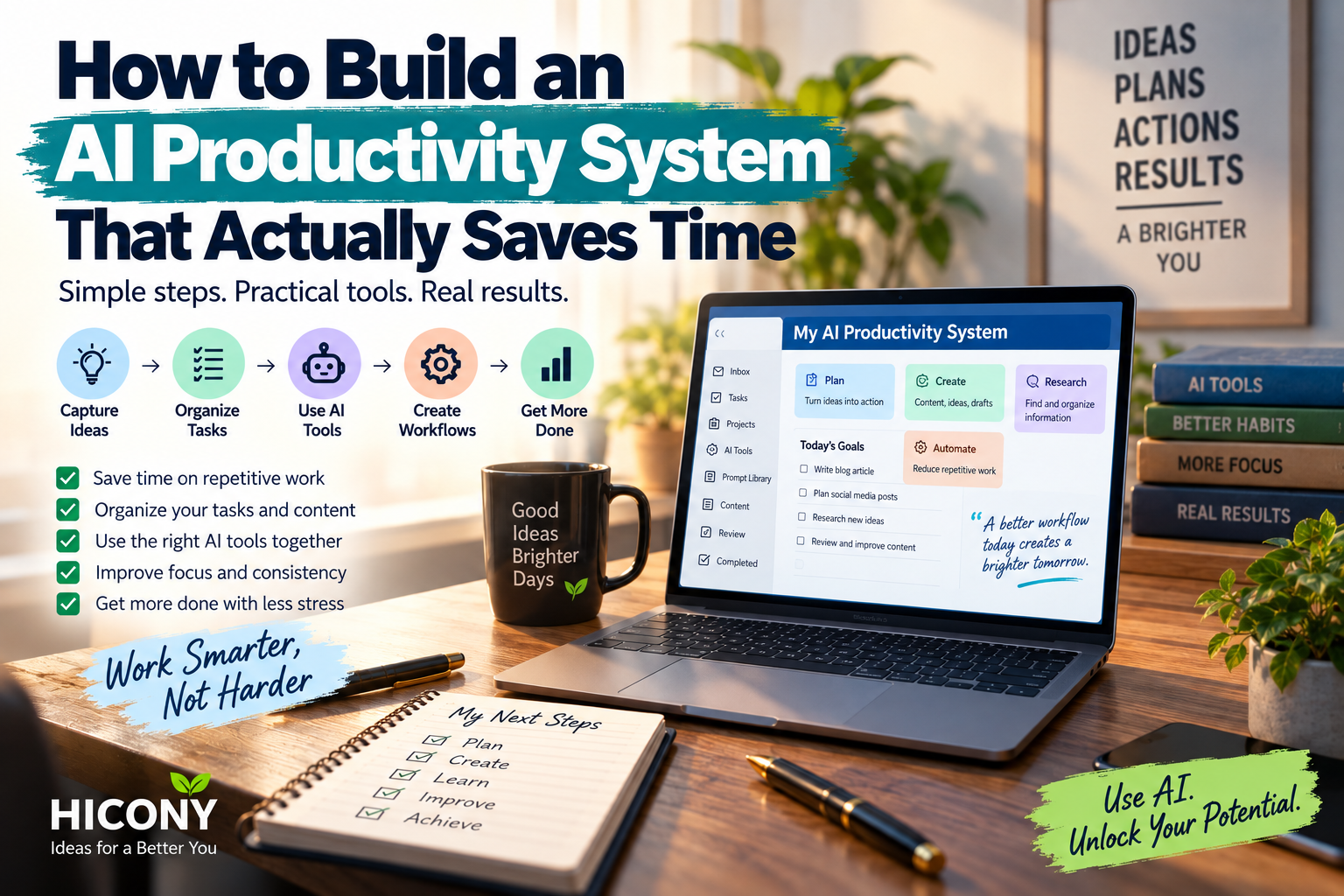 AI productivity system workflow for improving productivity and saving time